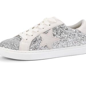 Silver Glitter Women's Sneakers